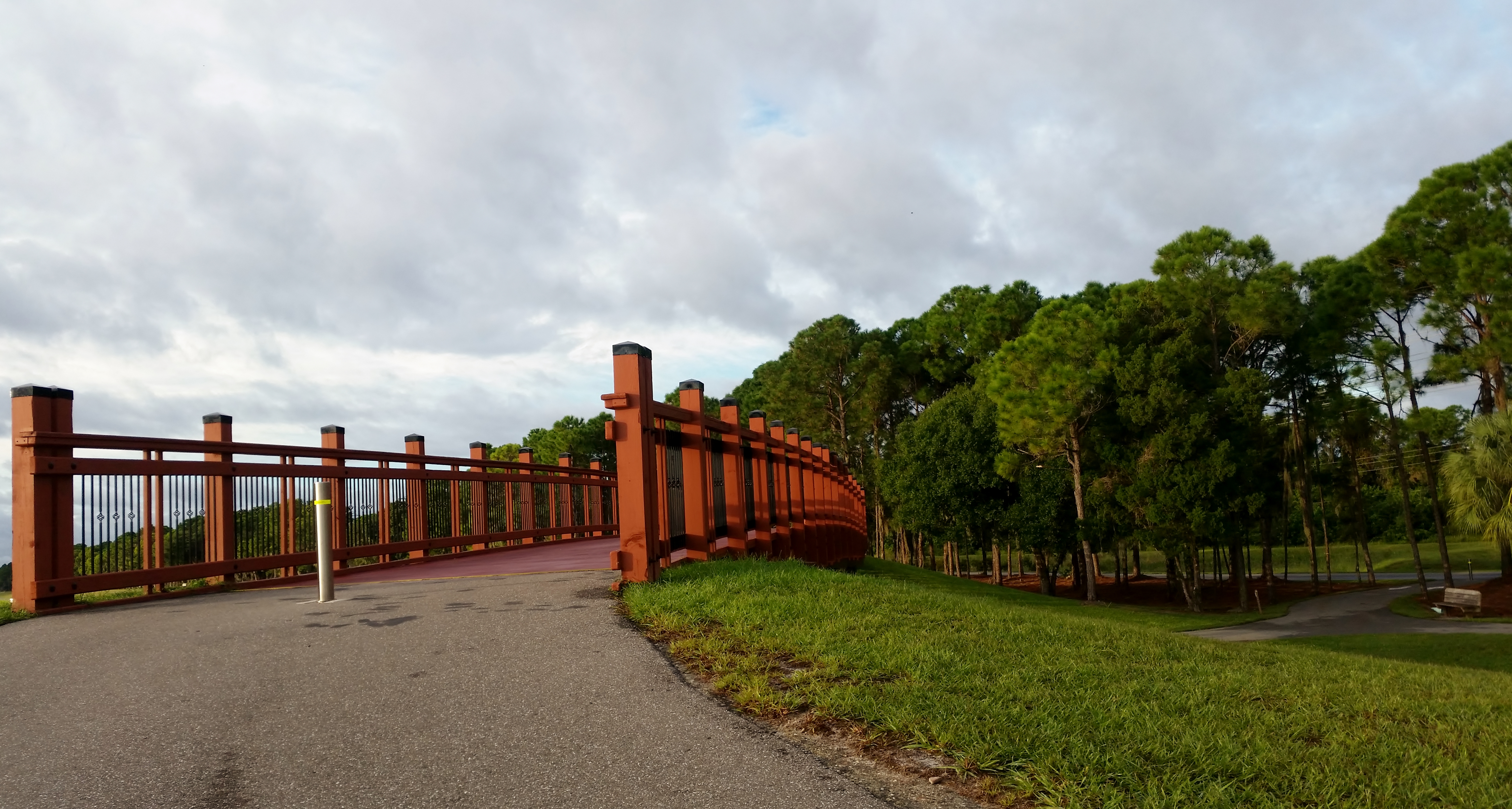 Bike trails and bridges around the lake in the Nathan Benderson Rowing Park