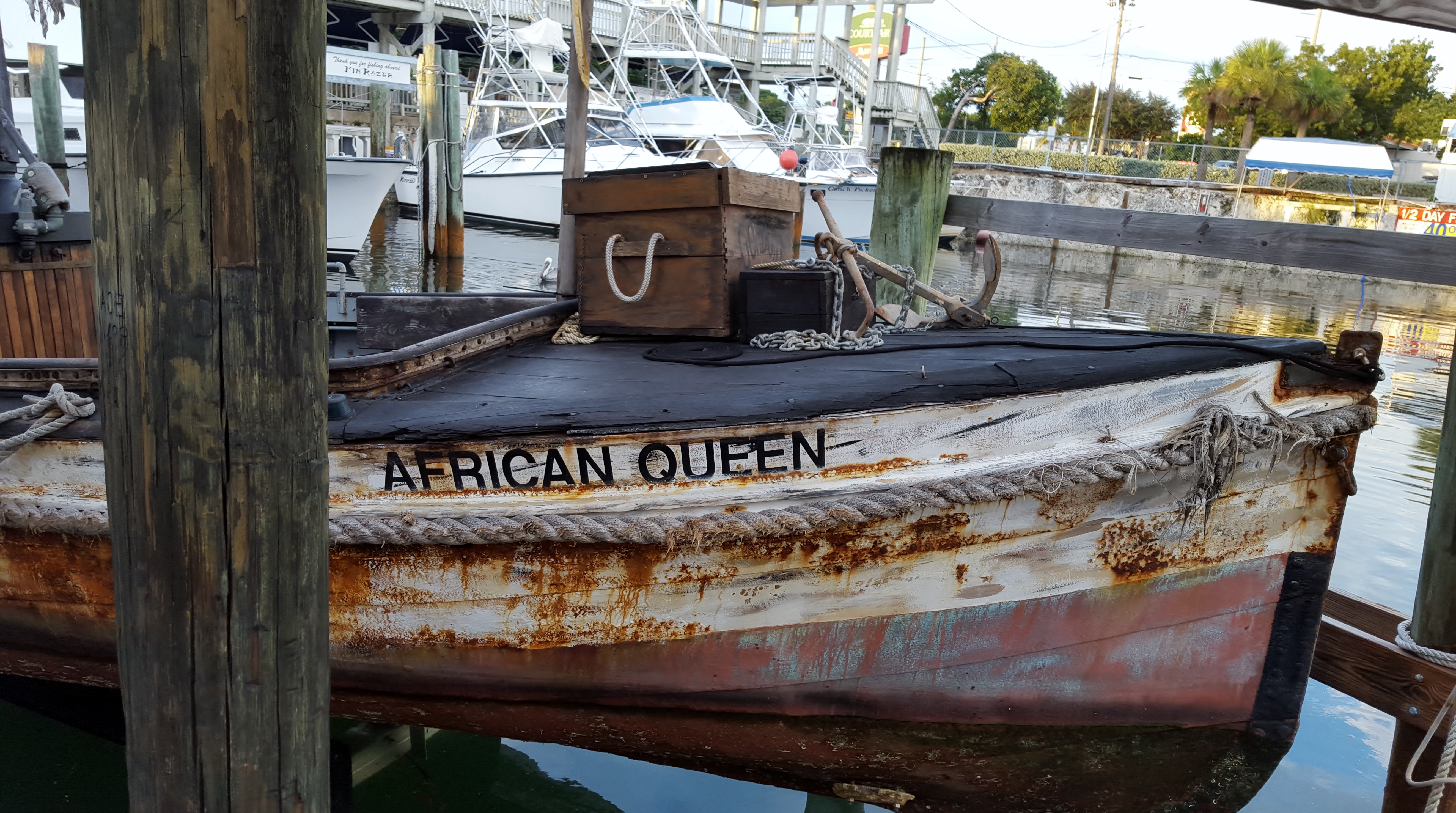 The African Queen docked in Key Largo