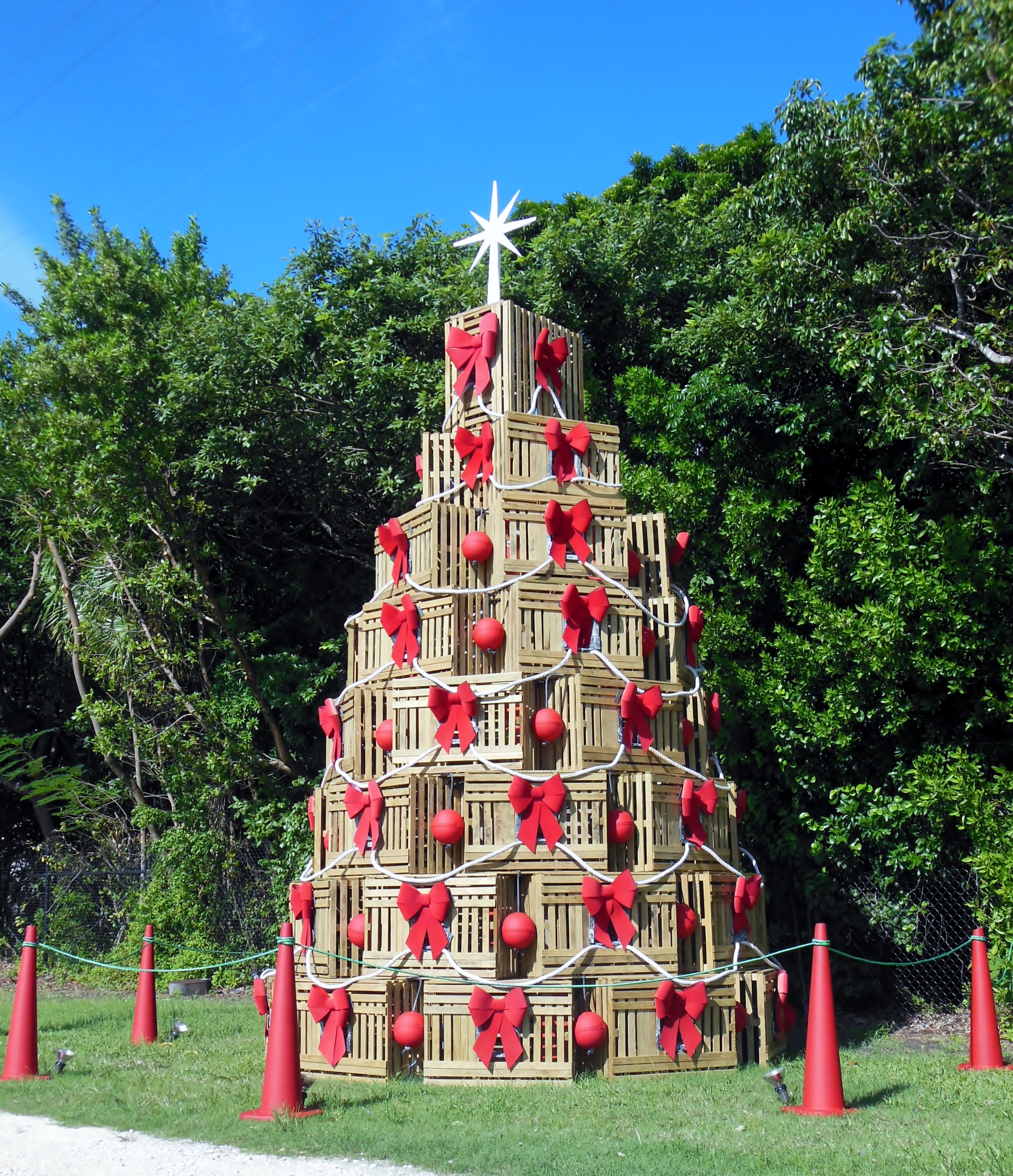 A Christmas Tree made from lobster traps