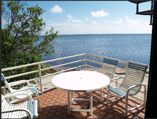 Lovely Gulf views from the breakfast patio at the Barnacle B&B