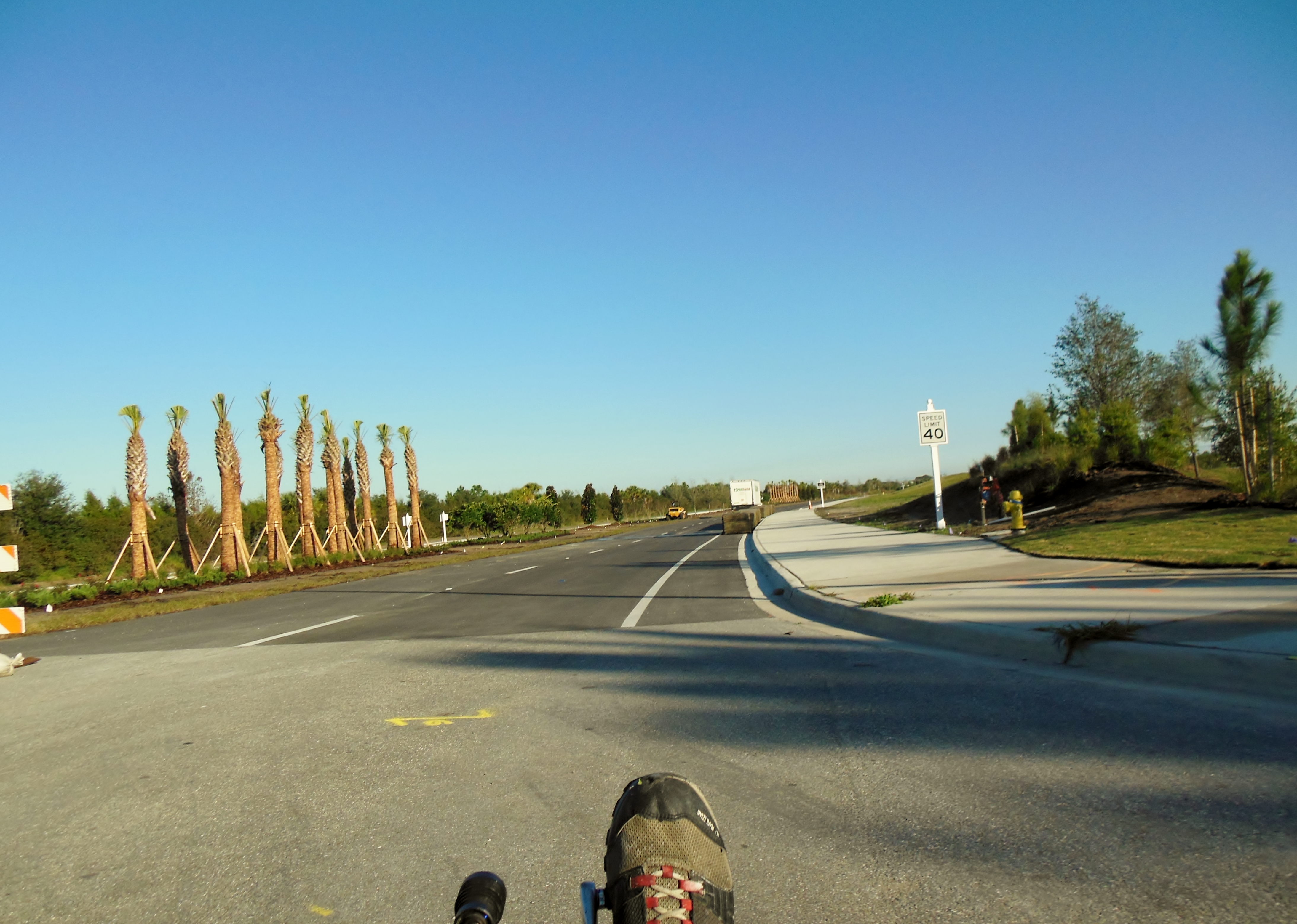 The newly completed section of White Eagle between Malachite and 44th Avenue East. All painted and ready for traffic! 