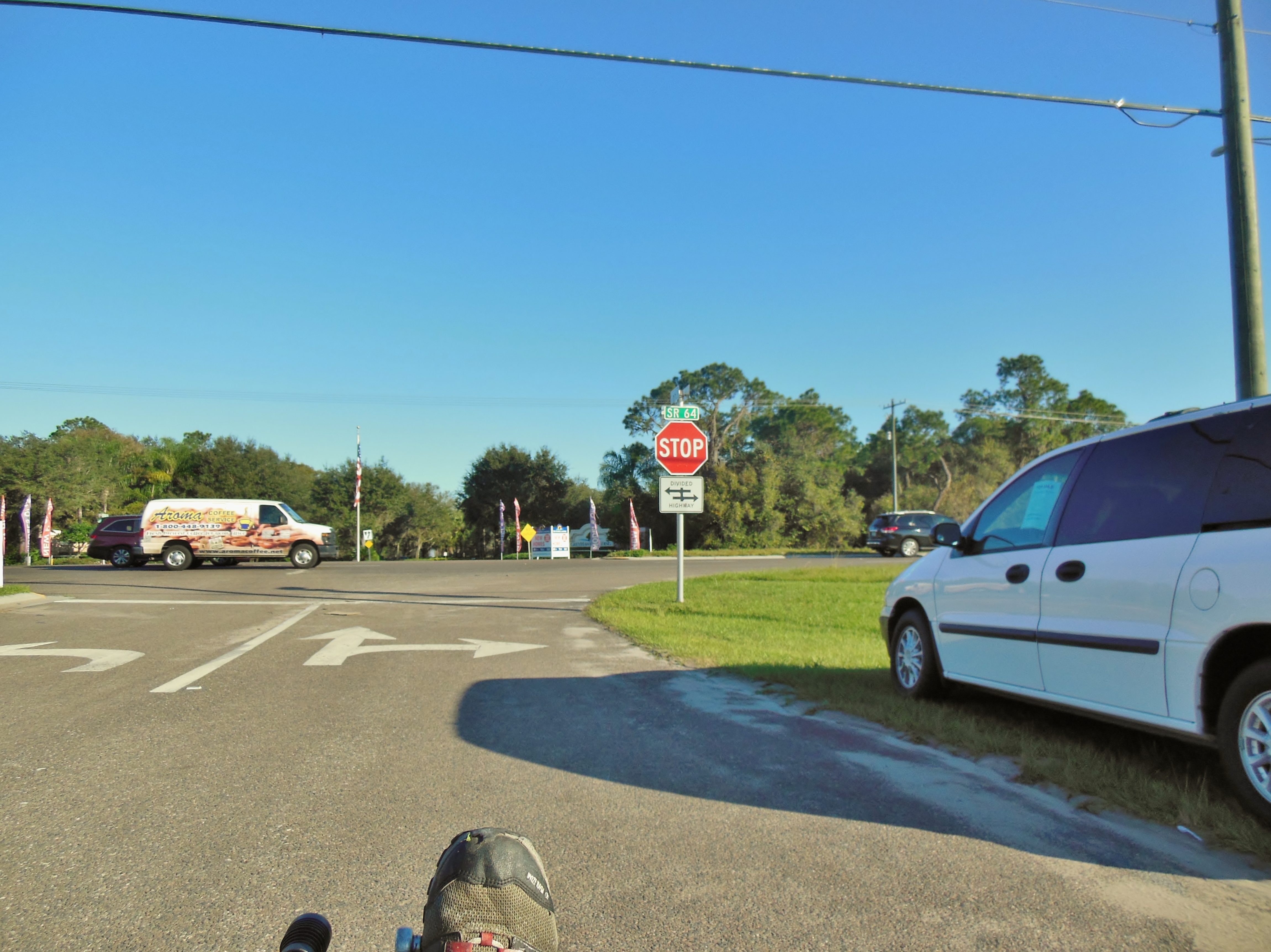 Pope Road exists onto SR64 directly across the road from the main gate to Grey Hawk Landing.