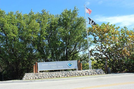 The entrance to Bahia Honda State Park is near the south end of the island