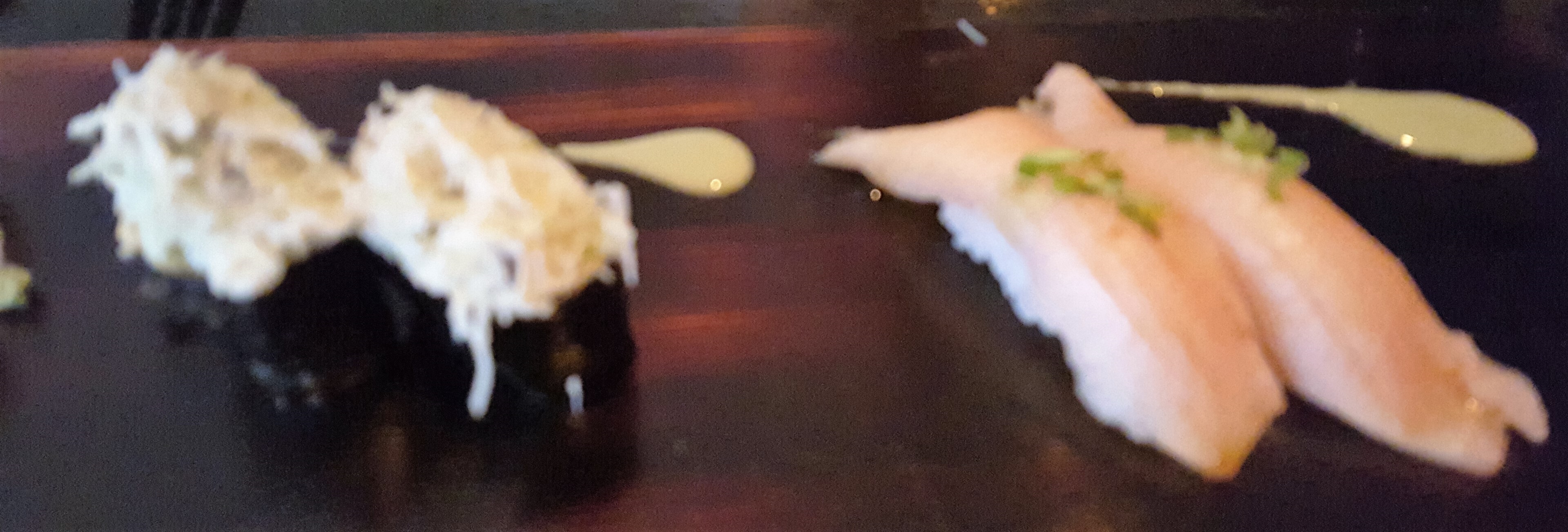 Vizen crab sushi and yellowtail