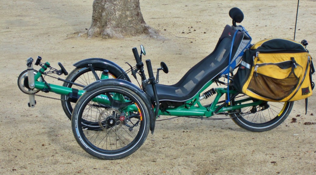 Recumbent trike on beach